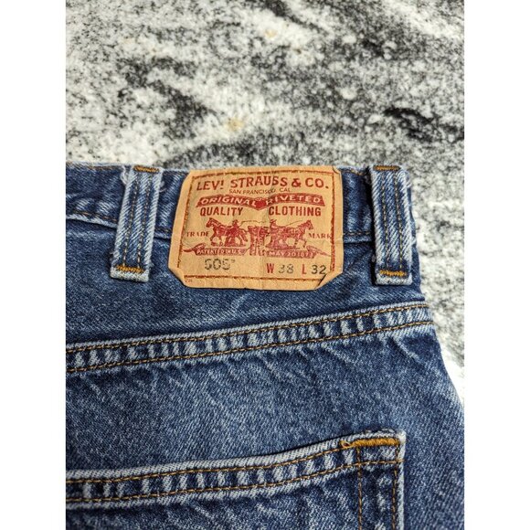 Levi's 505 Jeans Mens 38x32 Blue Jeans Regular Fit 5 Pockets Denim Pants - Picture 3 of 10